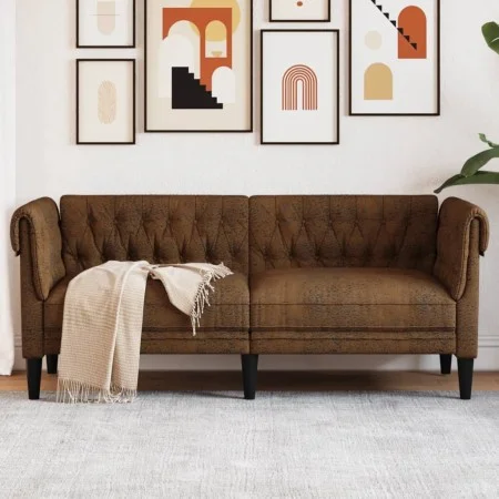 2 seater chesterfield sofa brown fabric by , Sofas - Ref: Foro24-372555, Price: 353,71 €, Discount: %