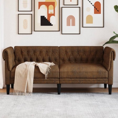 2-Sitzer-Chesterfield-Sofa aus braunem Stoff von , Sofas - Ref: Foro24-372555, Preis: 361,19 €, Rabatt: %