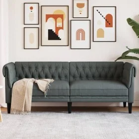 Chesterfield 3 seater sofa dark gray fabric by , Sofas - Ref: Foro24-372557, Price: 275,11 €, Discount: %
