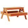 Children's picnic table wax brown pine wood 88x97x52 cm by , Garden tables - Ref: Foro24-844656, Price: 92,76 €, Discount: %