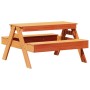 Children's picnic table wax brown pine wood 88x97x52 cm by , Garden tables - Ref: Foro24-844656, Price: 92,76 €, Discount: %