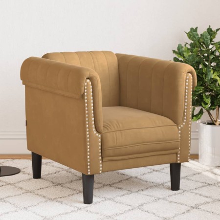 Sillón de terciopelo marrón de , Sofás - Ref: Foro24-372574, Precio: 190,09 €, Descuento: %