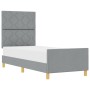 Estructura de cama con cabecera Gris claro 80 x 200 cm tela