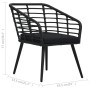 3-piece black synthetic rattan garden table and chairs set by vidaXL, Garden sets - Ref: Foro24-48579, Price: 227,35 €, Disco...