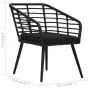 3-piece black synthetic rattan garden table and chairs set by vidaXL, Garden sets - Ref: Foro24-48579, Price: 223,49 €, Disco...