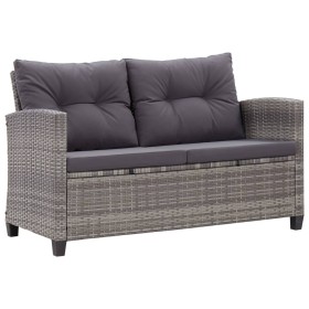 2-seater garden sofa with gray synthetic rattan cushions 124 cm by vidaXL, Outdoor sofas - Ref: Foro24-46154, Price: 243,25 €...