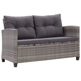 2-seater garden sofa with gray synthetic rattan cushions 124 cm by vidaXL, Outdoor sofas - Ref: Foro24-46154, Price: 265,20 €...