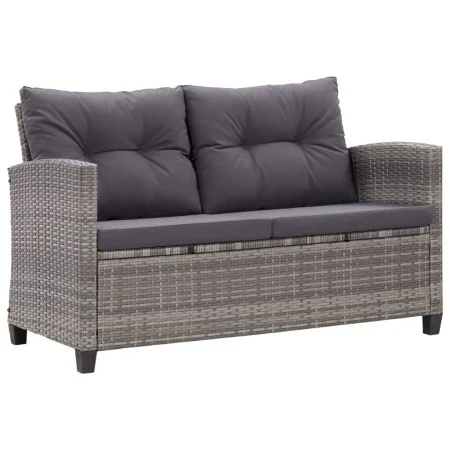 2-seater garden sofa with gray synthetic rattan cushions 124 cm by vidaXL, Outdoor sofas - Ref: Foro24-46154, Price: 265,20 €...