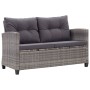 Sofá de jardín 2 plazas y cojines ratán sintético gris 124 cm de vidaXL, Sofás de exterior - Ref: Foro24-46154, Precio: 243,0...