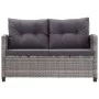 2-Sitzer-Gartensofa mit grauen synthetischen Rattankissen 124 cm von vidaXL, Outdoor-Sofas - Ref: Foro24-46154, Preis: 265,20...