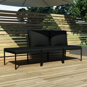 3-piece garden furniture set with black PVC cushions by vidaXL, Garden sets - Ref: Foro24-48593, Price: 172,68 €, Discount: %