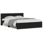 Bed frame with headboard and LED lights black 150x200 cm by , Beds and slatted bases - Ref: Foro24-3207603, Price: 205,18 €, ...