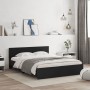Bed frame with headboard and LED lights black 150x200 cm by , Beds and slatted bases - Ref: Foro24-3207603, Price: 205,18 €, ...