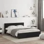 Bed frame with headboard and LED lights black 150x200 cm by , Beds and slatted bases - Ref: Foro24-3207603, Price: 201,73 €, ...