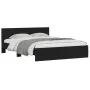 Bed frame with headboard and LED lights black 150x200 cm by , Beds and slatted bases - Ref: Foro24-3207603, Price: 201,73 €, ...