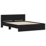 Bed frame with headboard and LED lights black 150x200 cm by , Beds and slatted bases - Ref: Foro24-3207603, Price: 201,73 €, ...