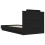 Bed frame with headboard and LED lights black 75x190 cm by , Beds and slatted bases - Ref: Foro24-3210067, Price: 162,84 €, D...