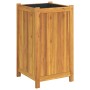 Planter with solid acacia wood lining 42x42x75 cm by , Pots and planters - Ref: Foro24-366436, Price: 81,13 €, Discount: %
