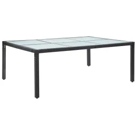 Black garden dining table 200x150x74 cm synthetic rattan by vidaXL, Garden tables - Ref: Foro24-46129, Price: 178,87 €, Disco...