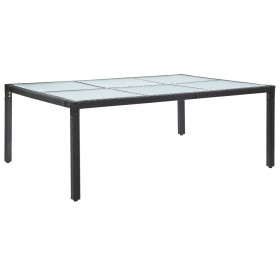 Schwarzer Garten-Esstisch 200 x 150 x 74 cm, synthetisches Rattan von vidaXL, Gartentische - Ref: Foro24-46129, Preis: 179,26...