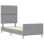 Estructura de cama con cabecera Gris claro 80 x 200 cm tela