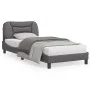 Bed frame with LED lights gray synthetic leather 90x190 cm by , Beds and slatted bases - Ref: Foro24-3213902, Price: 157,80 €...
