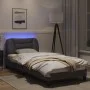 Bed frame with LED lights gray synthetic leather 90x190 cm by , Beds and slatted bases - Ref: Foro24-3213902, Price: 157,80 €...