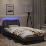 Bettgestell mit LED-Leuchten, graues Kunstleder, 90 x 190 cm von , Betten und Lattenroste - Ref: Foro24-3213902, Preis: 155,0...