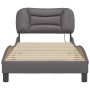 Bed frame with LED lights gray synthetic leather 90x190 cm by , Beds and slatted bases - Ref: Foro24-3213902, Price: 155,05 €...