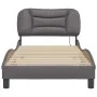 Bed frame with LED lights gray synthetic leather 90x190 cm by , Beds and slatted bases - Ref: Foro24-3213902, Price: 157,80 €...