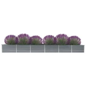 Arriate de jardín de acero galvanizado gris 480x80x45 cm de vidaXL, Maceteros y jardineras - Ref: Foro24-47064, Precio: 85,16...