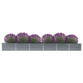 Gray galvanized steel garden bed 480x80x45 cm by vidaXL, Pots and planters - Ref: Foro24-47064, Price: 81,61 €, Discount: %
