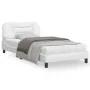 Bed frame with LED lights white synthetic leather 100x200 cm by , Beds and slatted bases - Ref: Foro24-3213914, Price: 162,22...