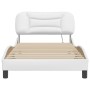 Estructura cama con luces LED cuero sintético blanco 100x200 cm de , Camas y somieres - Ref: Foro24-3213914, Precio: 164,37 €...