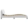 Bed frame with LED lights white synthetic leather 100x200 cm by , Beds and slatted bases - Ref: Foro24-3213914, Price: 162,22...