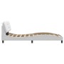 Estructura cama con luces LED cuero sintético blanco 100x200 cm de , Camas y somieres - Ref: Foro24-3213914, Precio: 164,37 €...