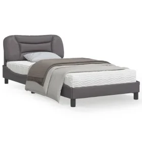 Bed frame with LED lights gray synthetic leather 100x200 cm by , Beds and slatted bases - Ref: Foro24-3213916, Price: 162,71 ...