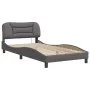 Bed frame with LED lights gray synthetic leather 100x200 cm by , Beds and slatted bases - Ref: Foro24-3213916, Price: 162,71 ...