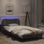 Estructura cama con luces LED cuero sintético gris 100x200 cm de , Camas y somieres - Ref: Foro24-3213916, Precio: 163,47 €, ...