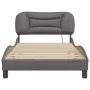 Estructura cama con luces LED cuero sintético gris 100x200 cm de , Camas y somieres - Ref: Foro24-3213916, Precio: 163,47 €, ...
