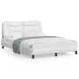 Bed frame with LED lights white synthetic leather 120x200 cm by , Beds and slatted bases - Ref: Foro24-3213921, Price: 223,54...