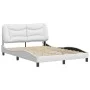 Bed frame with LED lights white synthetic leather 120x200 cm by , Beds and slatted bases - Ref: Foro24-3213921, Price: 223,54...
