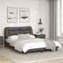 Estructura cama con luces LED cuero sintético gris 120x200 cm de , Camas y somieres - Ref: Foro24-3213923, Precio: 207,58 €, ...