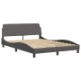 Estructura cama con luces LED cuero sintético gris 120x200 cm de , Camas y somieres - Ref: Foro24-3213923, Precio: 207,24 €, ...