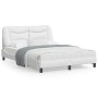Bed frame with LED lights white synthetic leather 140x190 cm by , Beds and slatted bases - Ref: Foro24-3213928, Price: 242,23...