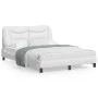 Bed frame with LED lights white synthetic leather 140x190 cm by , Beds and slatted bases - Ref: Foro24-3213928, Price: 242,75...
