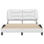 Bed frame with LED lights white synthetic leather 140x190 cm by , Beds and slatted bases - Ref: Foro24-3213928, Price: 242,23...