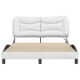 Bed frame with LED lights white synthetic leather 140x190 cm by , Beds and slatted bases - Ref: Foro24-3213928, Price: 242,75...