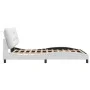 Bed frame with LED lights white synthetic leather 140x190 cm by , Beds and slatted bases - Ref: Foro24-3213928, Price: 242,75...