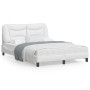 Bed frame with LED lights white synthetic leather 140x200 cm by , Beds and slatted bases - Ref: Foro24-3213935, Price: 242,05...